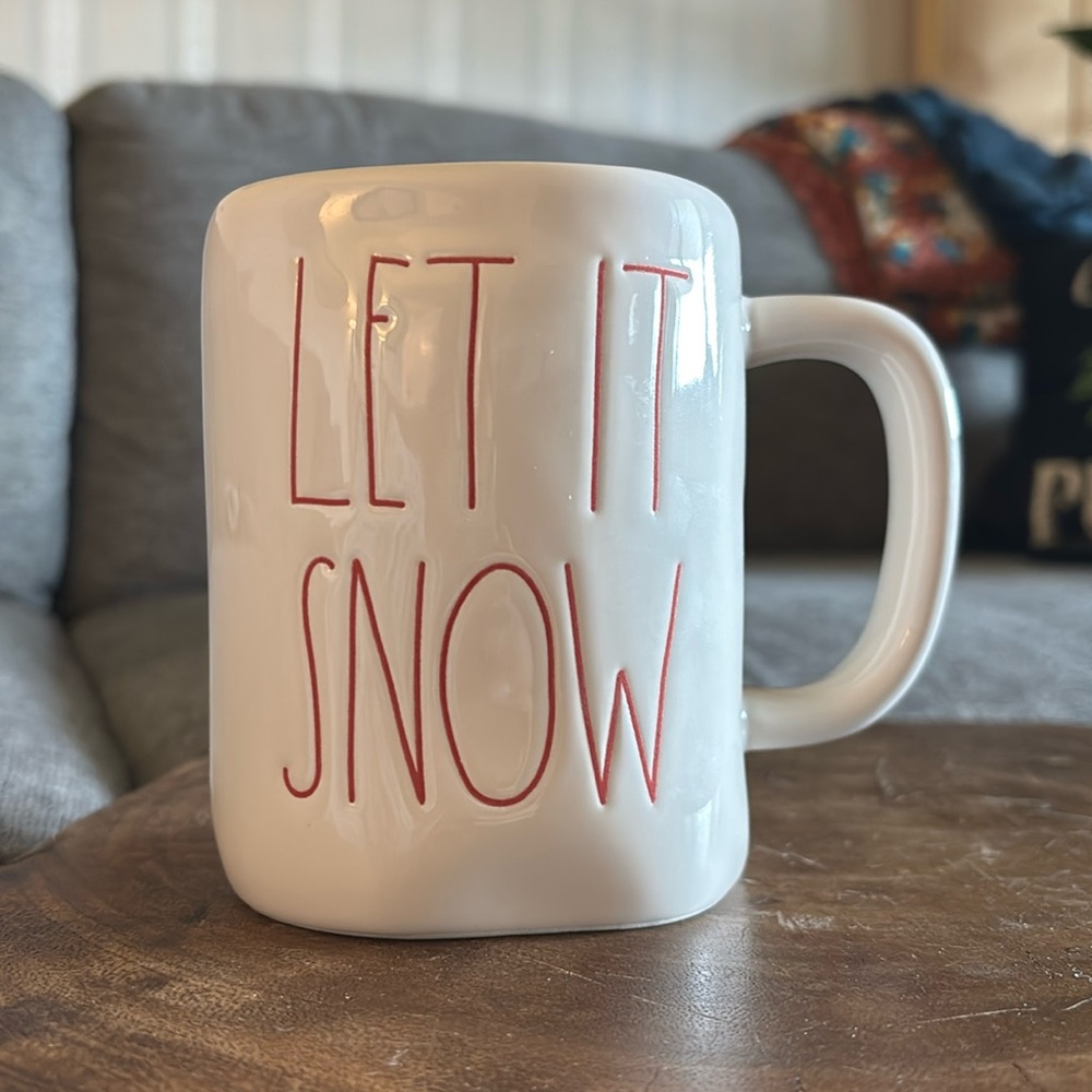 Rae Dunn "Let It Snow" Artisan Collection White Coffee Mug